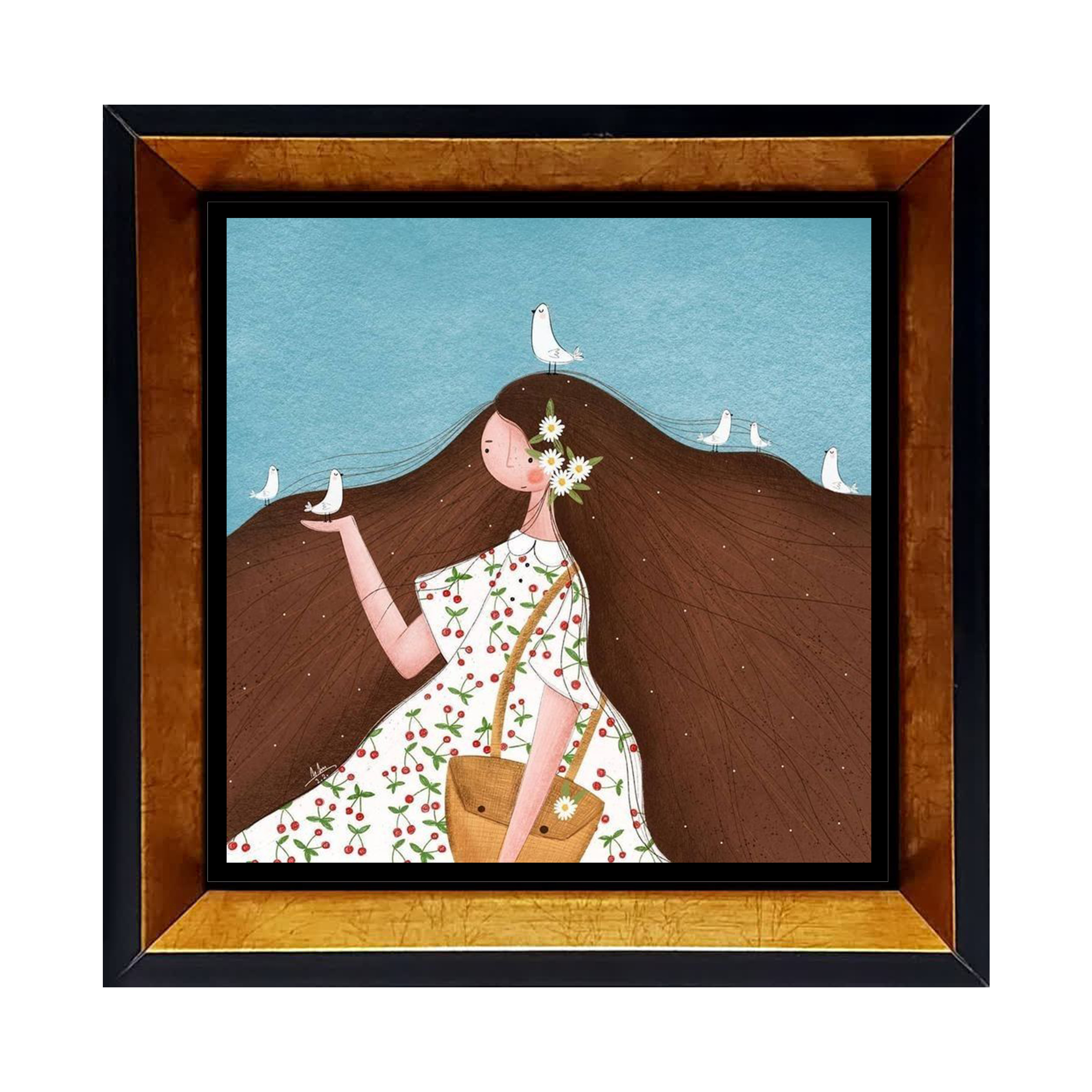 خرید قاب سرامیکی کاشی هنری مدل پرنده