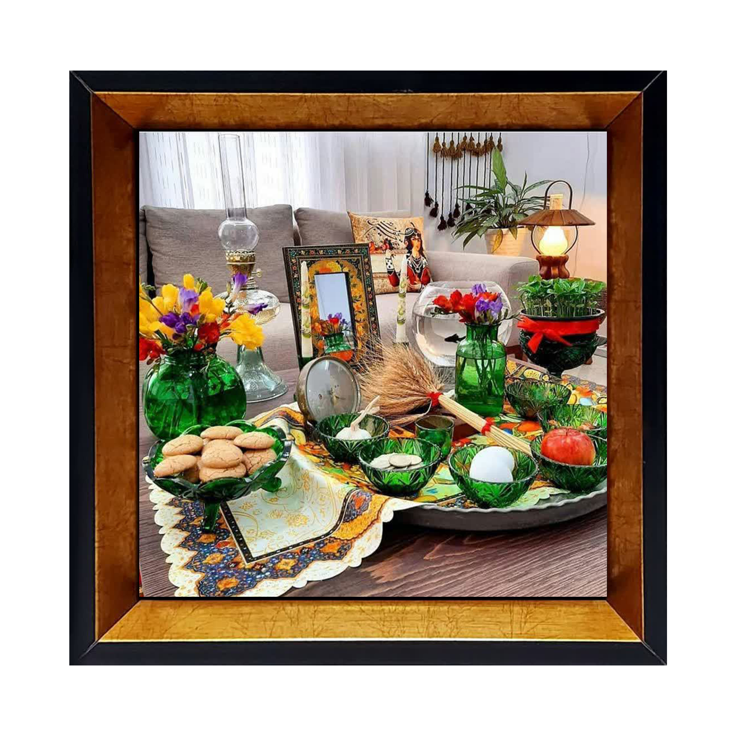 هفت سین با ظروف سبز